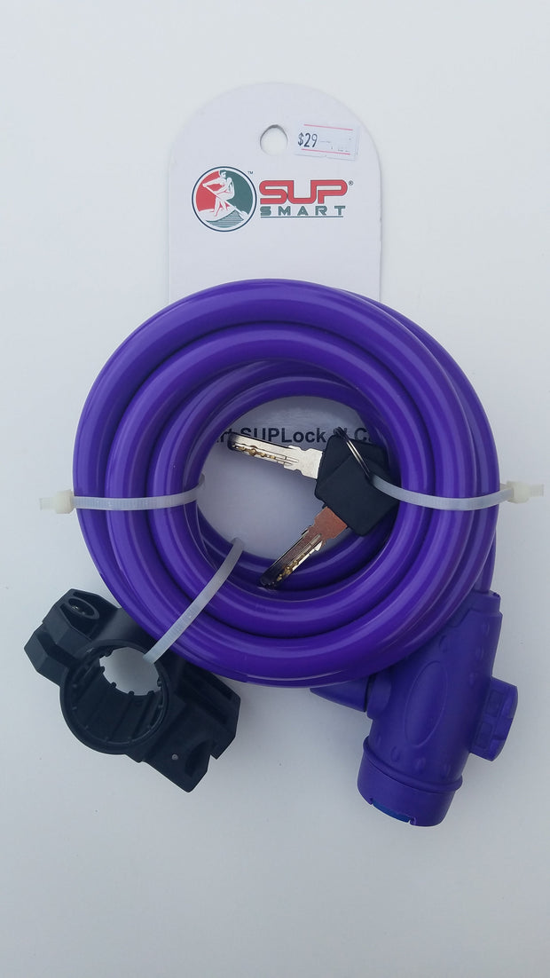 Starter Pack (6) SUPLock 8' Locking Cable Contains 6 colors. Paddle Boards Bikes Etc INCLUDES FREE SHIPPING